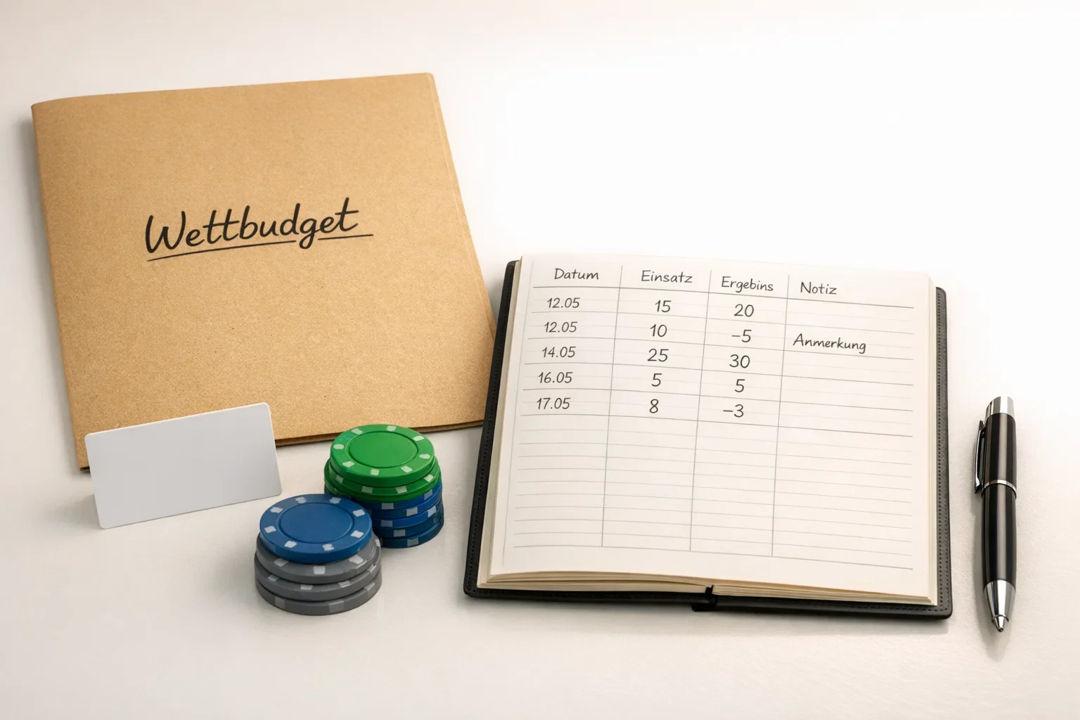 Bankroll Management mit Ordner und €-Symbol