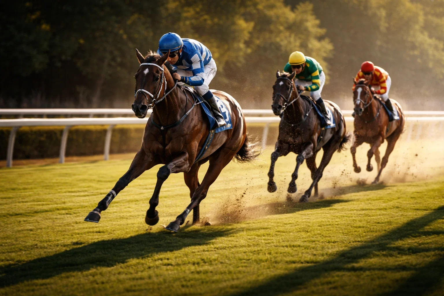 Einlaufwetten mit Pferden in Reihenfolge auf der Zielgeraden