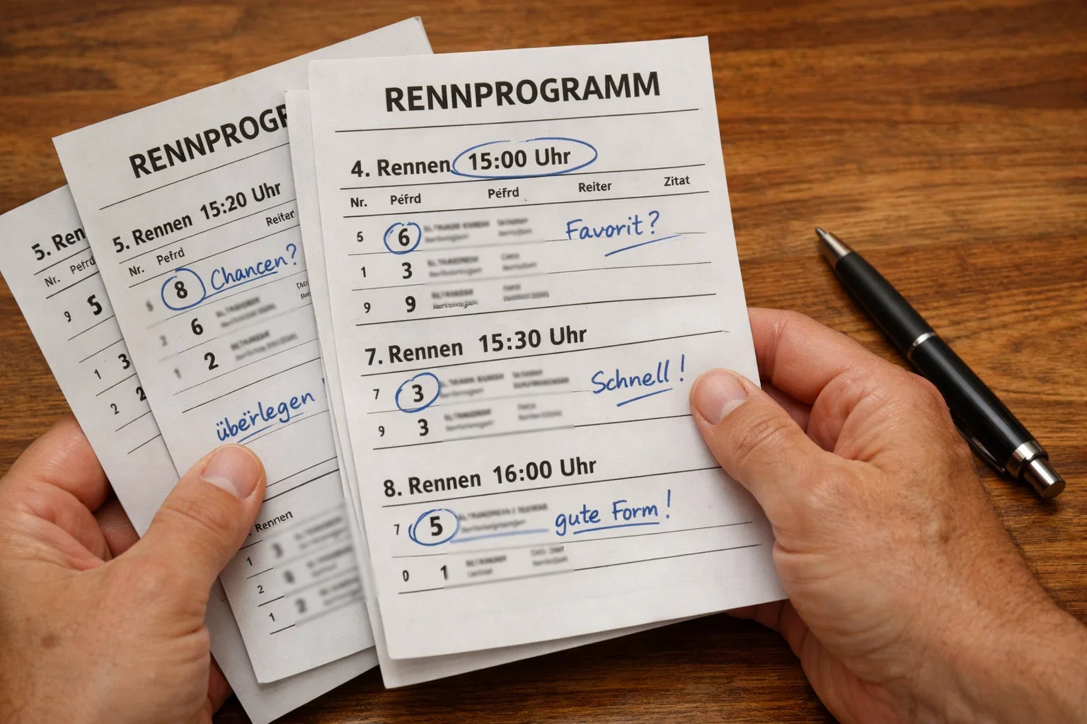 Kombinationswetten Diagramm mit vernetzten Rennen
