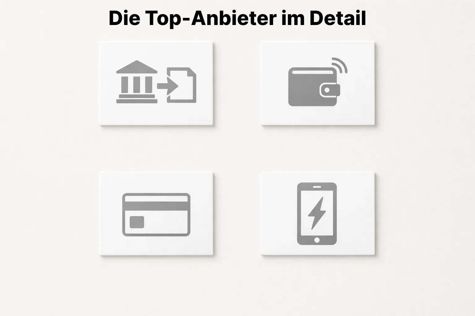 Verschiedene Zahlungsmethoden-Icons nebeneinander